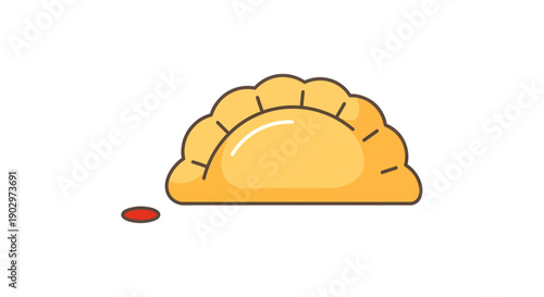Illustration of a Taco with Salsa.
