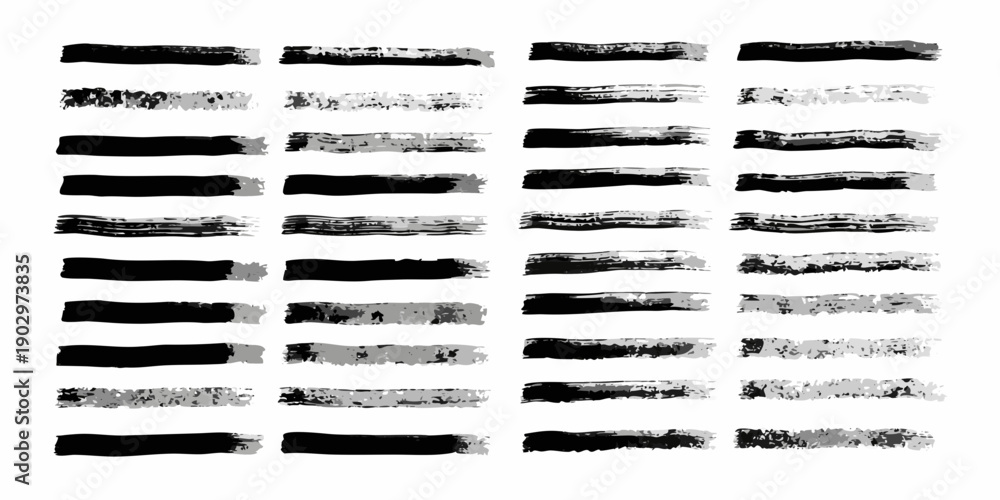 Obraz premium Abstract arrangement of black brush strokes in a grid pattern