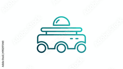 Modern Space Rover Icon Graphic Design Representing Planetary Exploration and Future Technology