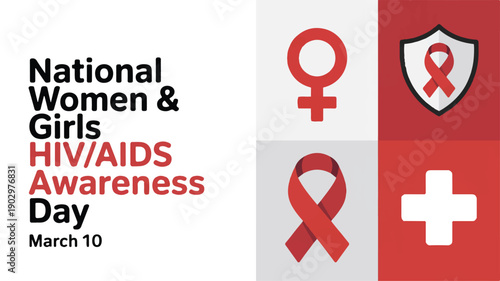 Annual Awareness Campaign Promoting Women's and Girls' Health on HIV/AIDS Day with Medical Symbols and Educational Messaging