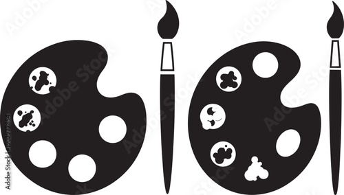 Artist's palette and brush set for creative painting