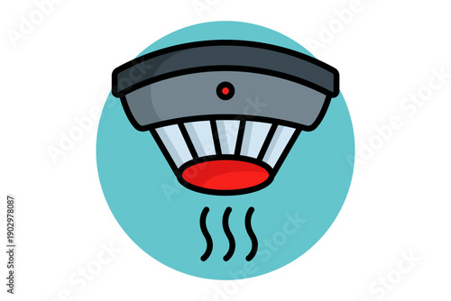 Smoke detector icon. colored icon style. icon related to warning. work safety elements vector illustration