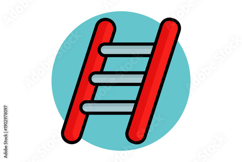 Ladder icon. colored icon style. work safety elements vector illustration