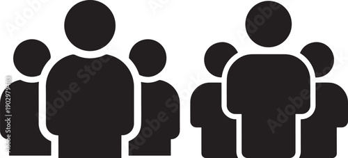 Silhouettes of a group of people in black and white, with one figure larger and in front of the others, suggesting leadership or focus.