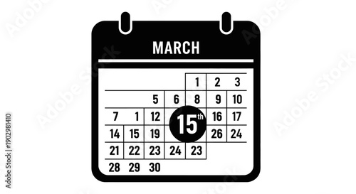 A March calendar page displays the 15th day prominently on a wall.