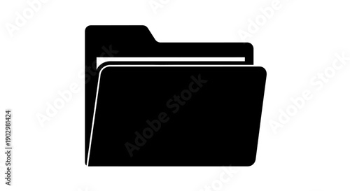 Graphic representation of a file folder on a white background