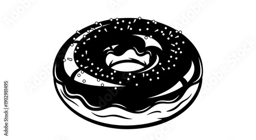 A delicious glazed donut with sprinkles sits on a plate indoors.