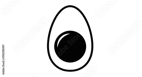 The illustration shows a close-up view of an egg cut in half.
