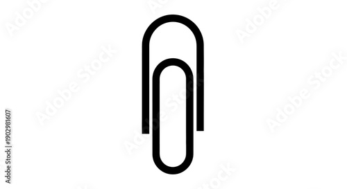 Simple black paperclip illustration on a clean background viewed from a straightforward angle