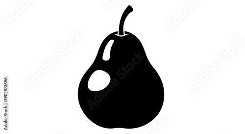 A ripe pear illustration on a clean background viewed from the front