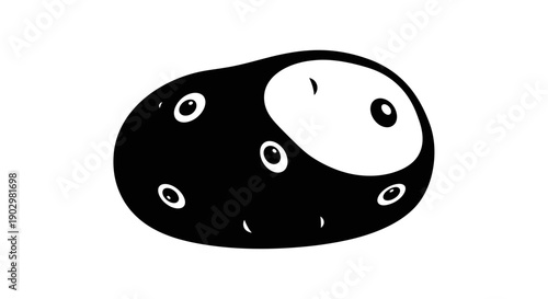 Simple black and white illustration of a ladybug viewed from the front on a plain background