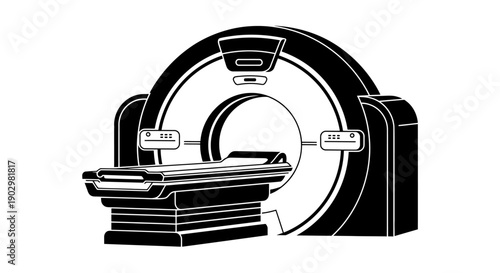 Medical Imaging Machine in a Clinical Setting, Captured from a Side Viewpoint