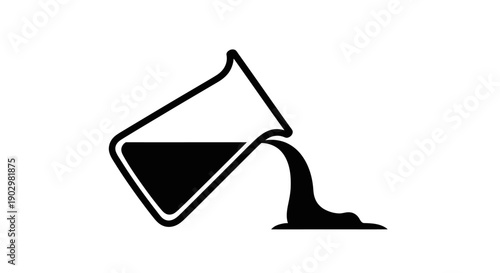 Liquid pouring from a container, spilling onto the surface below, captured from a straightforward viewpoint