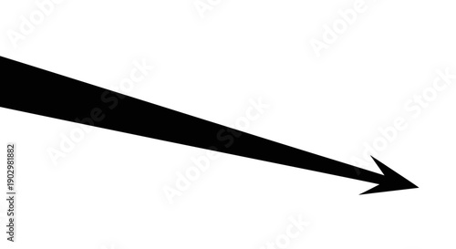 A black arrow pointing to the right on a clean background viewed from a straightforward perspective