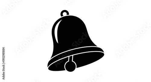 A black bell icon on a white background viewed from the front