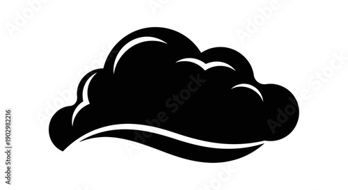 A simple black cloud icon on a plain background viewed from the side