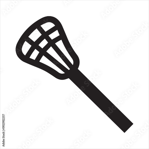 lacrosse stick glyph flat vector icon