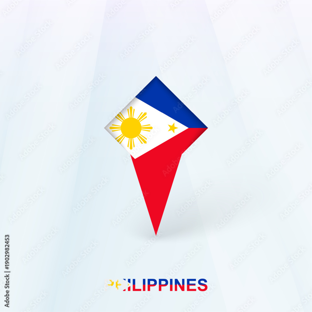 Obraz premium Philippines Flag Pin Icon with Geometric Design.