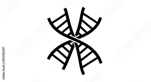 Abstract DNA Helix Structure Illustration Featuring Twisted Genetic Material, Scientific Representation, Laboratory Setting, Close-up View