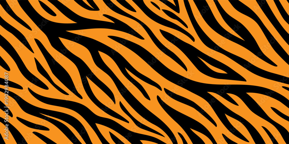 Fototapeta premium Seamless pattern with tiger stripes. Animal print. 
