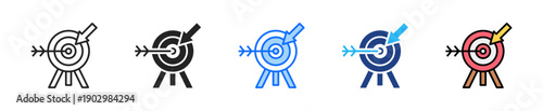 Pitching Target Icon Set Multiple Style Collection