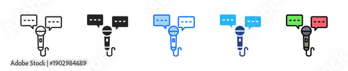 Pitch Talk Icon Set Multiple Style Collection