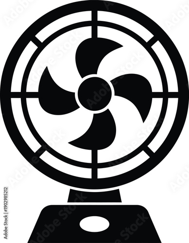 Black and white image of a box fan