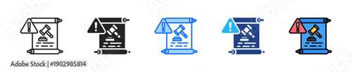Legislative Risk Icon Set Multiple Style Collection