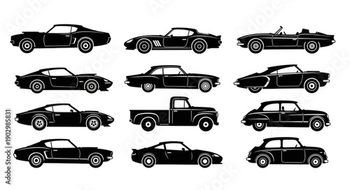 Collection of Classic American Muscle Cars and Trucks.