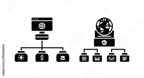 Artificial Intelligence vs Traditional Systems Diagram - AI vs Web Services