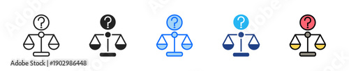 Judicial Uncertainty Icon Set Multiple Style Collection