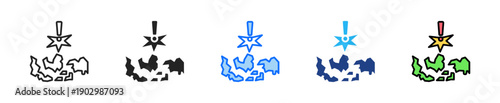 Sovereign Risk Icon Set Multiple Style Collection