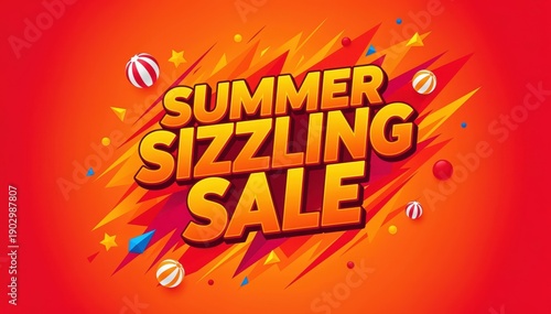 Summer Sizzling Sale: A vibrant and dynamic graphic design with text conveying the excitement of a summer sale.