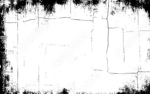 Grunge black texture. Dark grainy texture on white background. Dust overlay textured. Grain noise particles. Rusted white effect. Design elements. Vector illustration
