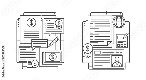 Financial Document and Report Icons