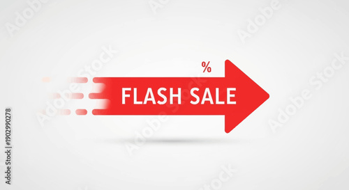 Dynamic Flash Sale Arrow Indicating Urgent Discount Promotion and Limited Time Offer Marketing
