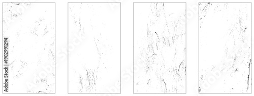 Abstract vector texture background. Black and white pattern of spots, cracks, dots, chips collection texture set.