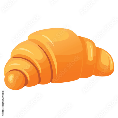 Fresh Baked French Croissant Pastry Vector Illustration