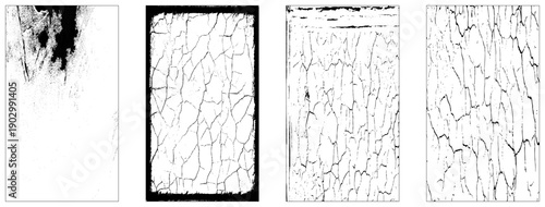 Set of grunge black chalk texture stripe brush on white background. 