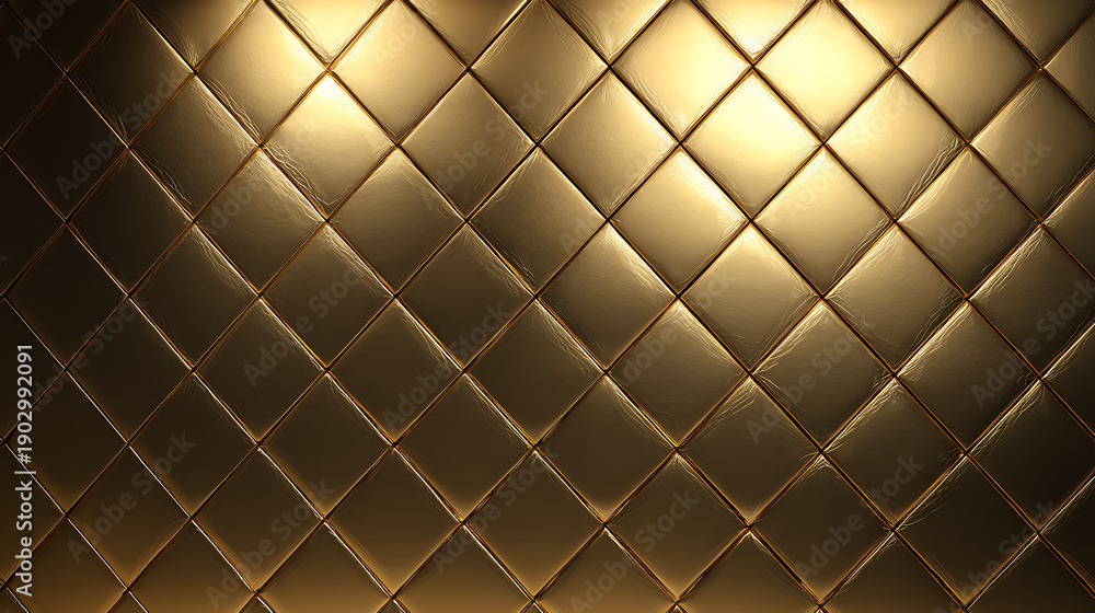 Fototapeta premium Golden Diamond Patterned Textured Background graphic