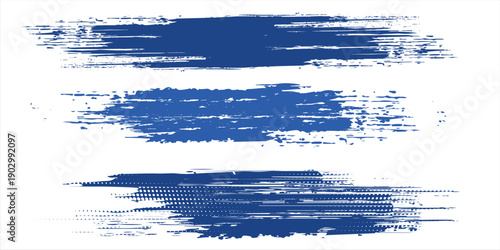 PrintAbstract Blue and White Grunge Background with Halftone Style. Brush Stroke Illustration for Banner, Poster or Sports.