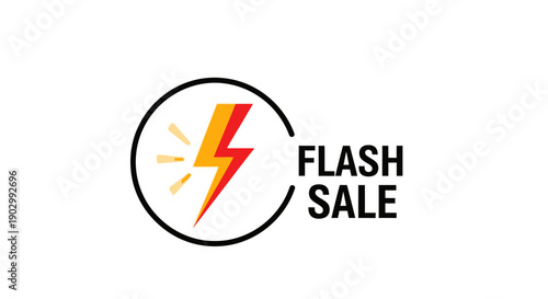 Dynamic Flash Sale Promotion Banner with Lightning Bolt Icon for Limited-Time Offers and Savings