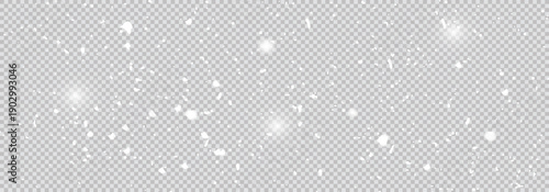 Christmas snowflakes on a transparent background. Snow flakes, snow background. Heavy snowfall, snowflakes in different shapes