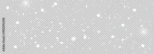 Christmas snowflakes on a transparent background. Snow flakes, snow background. Heavy snowfall, snowflakes in different shapes