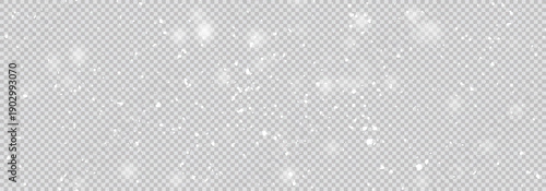 Falling snowflakes out of focus background for overlay blending mode. Snowing, snowfall. Vector