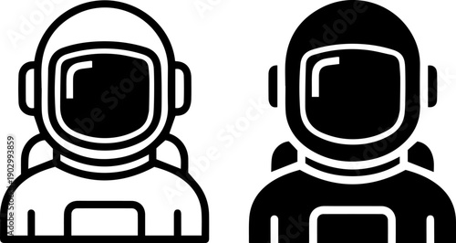 Two astronauts in space suits side by side