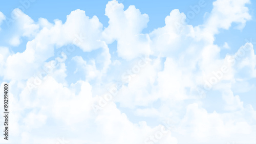 Summer Blue Sky and white cloud white background. Beautiful clear cloudy in sunlight calm season. 