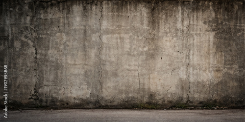 A dark and aged gray concrete wall texture featuring a dirty, rough cement surface with a vintage grunge pattern for an industrial interior backdrop design