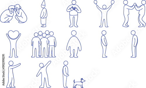 Minimalist Line Art Illustrations of Human Interactions and Activities architectural drawing CAD design