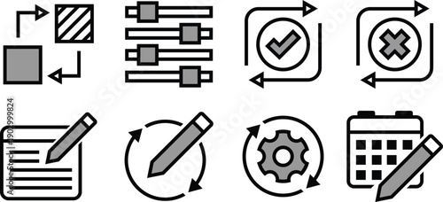 Process, configuration, Vector, workflow Icons Collection Set for Website, Applications and UI UX